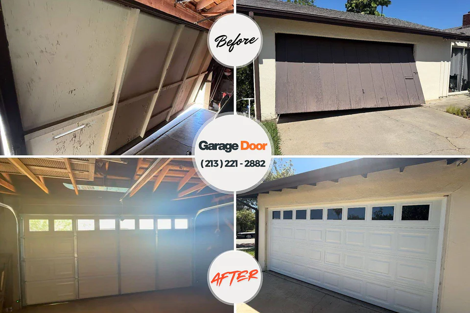 Before and after: garage door repair Florence, KY